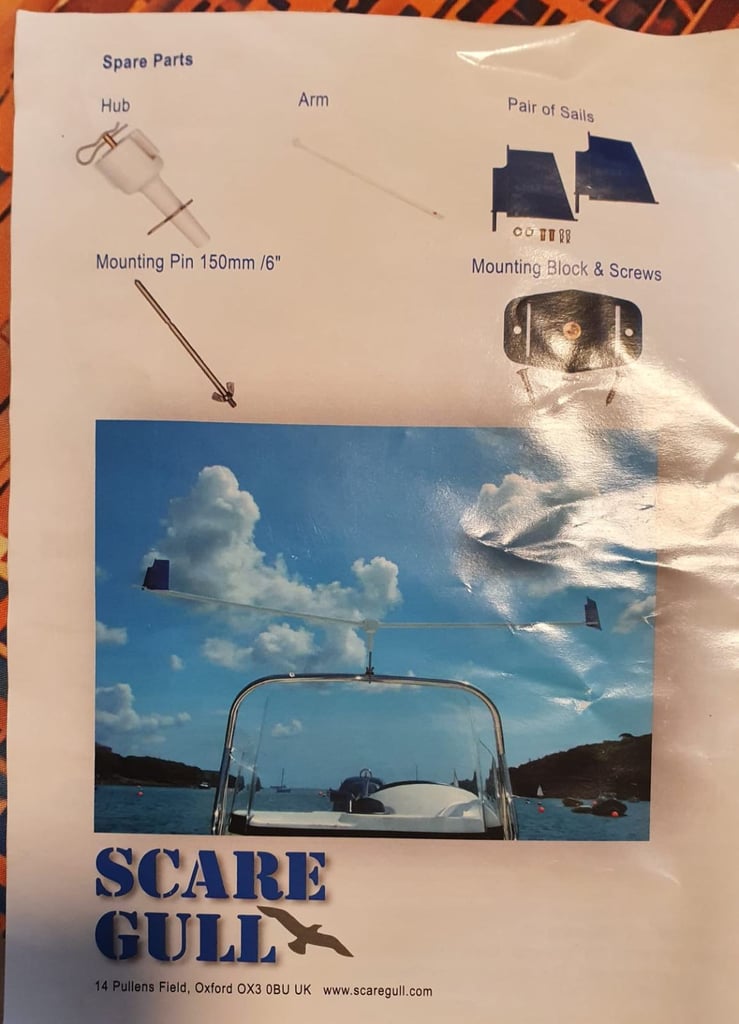 Scaregull bird scare for boats