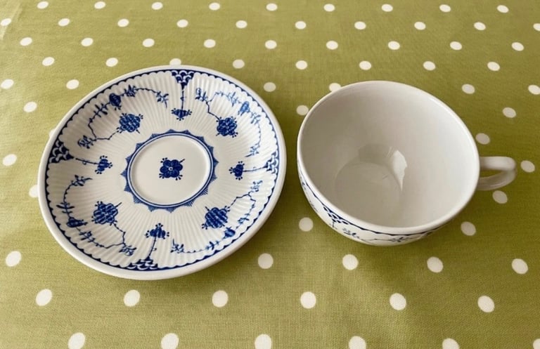 Masons ‘Blue Denmark’ Blue & White Floral China Tea or Coffee Cup & Saucer Set VGC