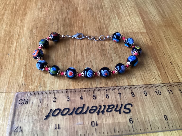 Multicoloured Glass Bracelet VGC Ladies Girls Gift Present