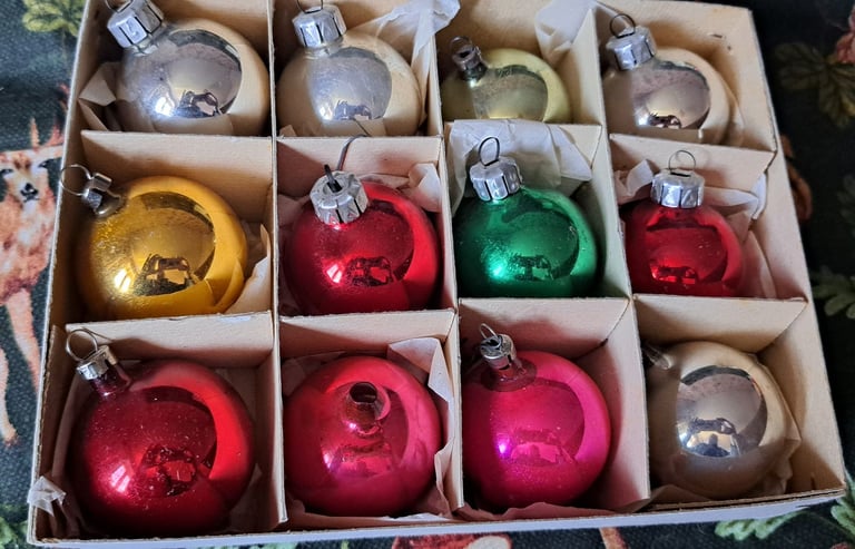 Vintage Christmas Glass Baubles. 