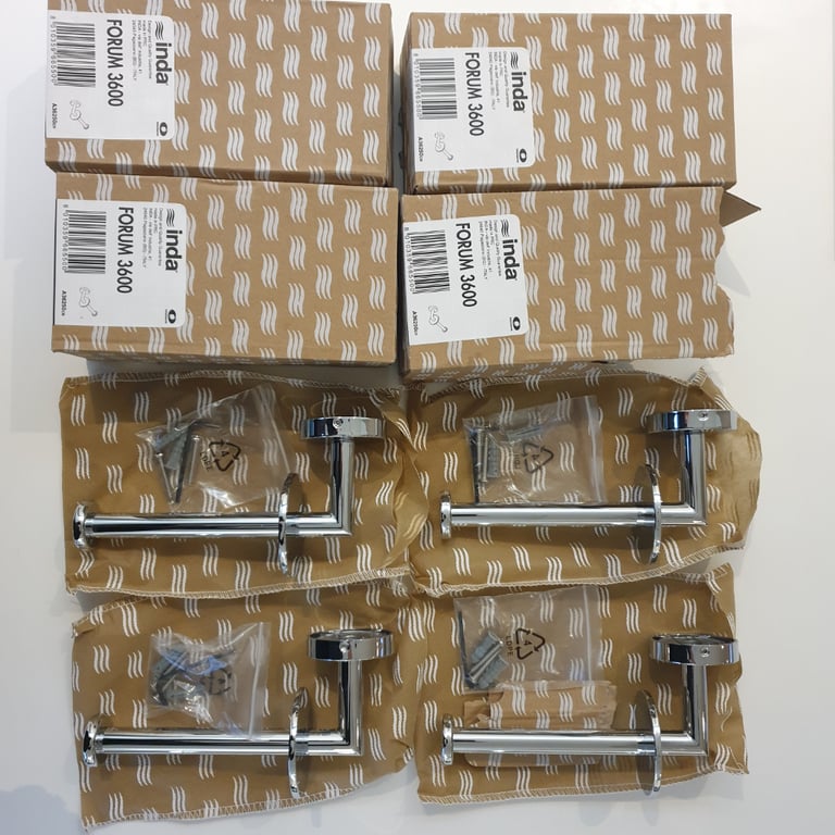 image for X4 NEW TOILET ROLL HOLDERS. CHROME. INDIA FORUM.  NEVER USED. £45 for 4 or  £12 each. 