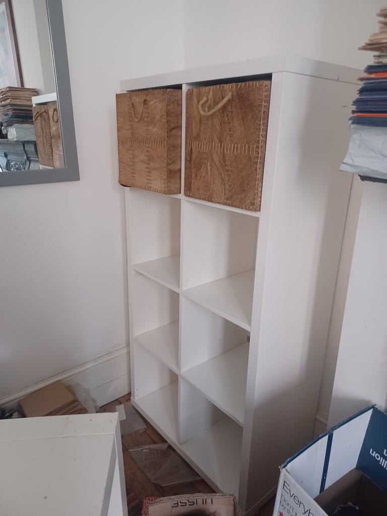 image for IKEA white storage 3 x 2. Comes with 2 baskets 