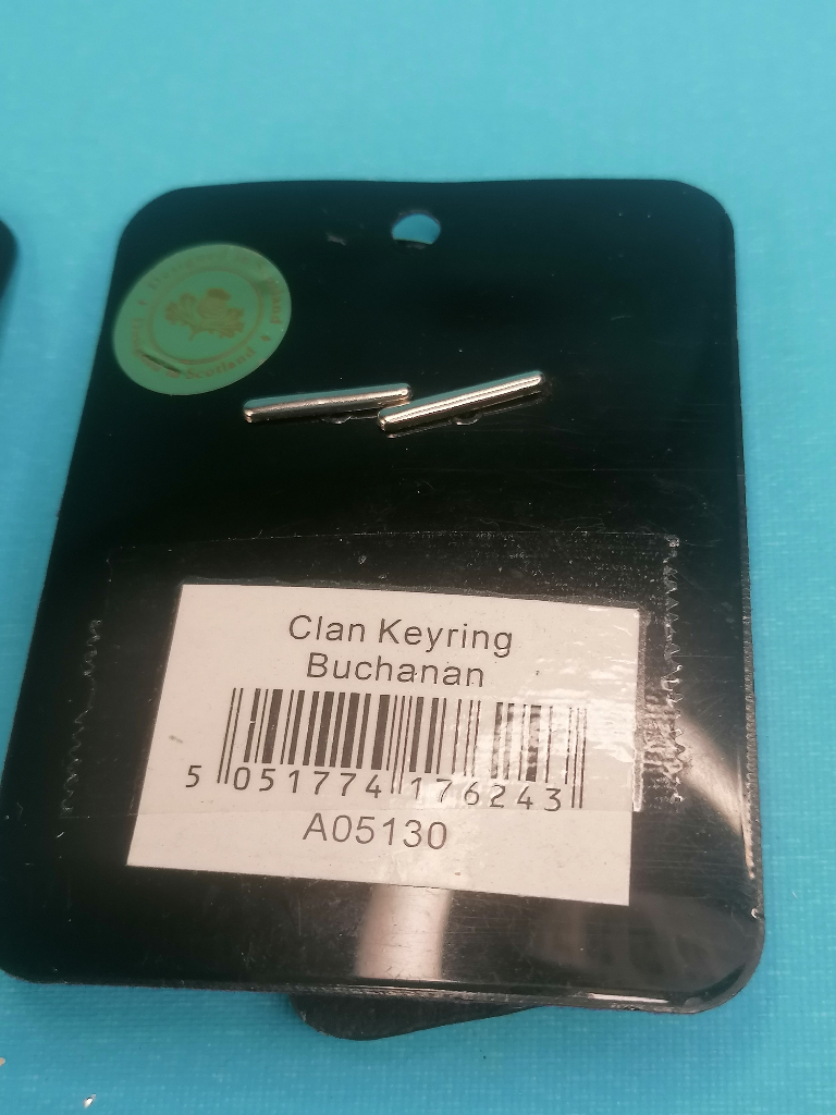 2x Buchanan scottish items kilt keyrings and  1x MacLennan.