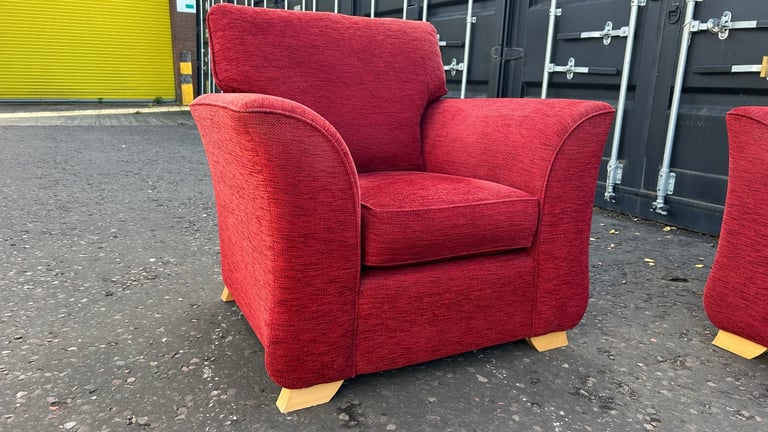 DFS 3 Seater Sofa & Armchair with Ottoman Footstool 