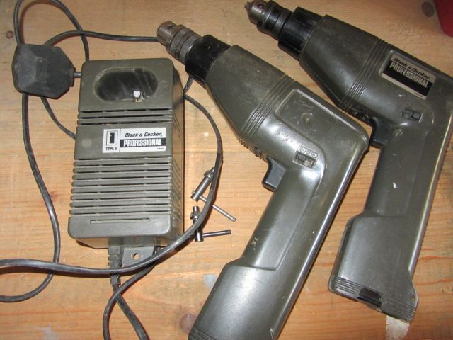 image for 2 x Black & Decker Professional Cordless Drills, Battery & Charger