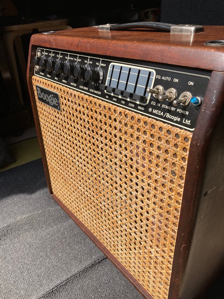 Mesa Boogie Mark III Purple Stripe with wheeled flight case