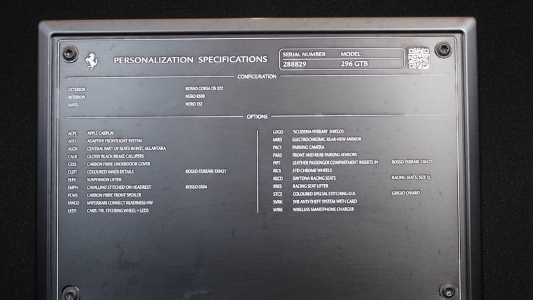 2023 Ferrari 296 GTB 3.0T V6 7.45kWh Coupe 2dr Petrol Plug-in Hybrid F1 DCT (s/s) (830 ps) Coupe ...