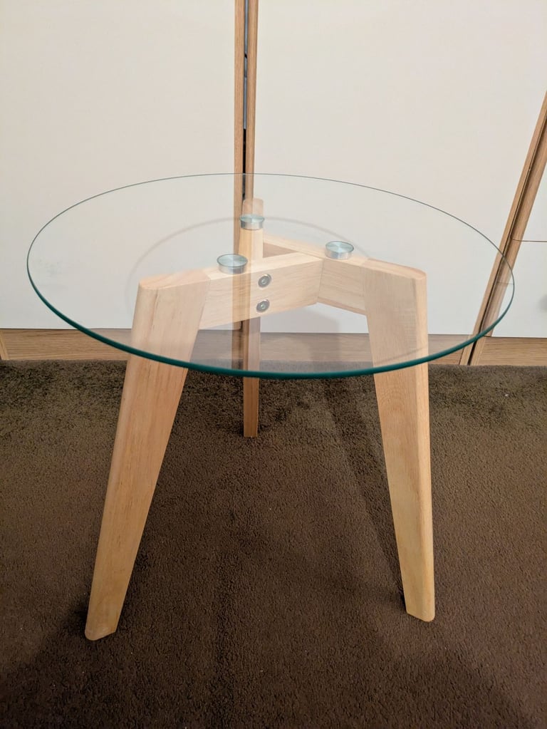 image for SMALL GLASS TOPPED TABLE