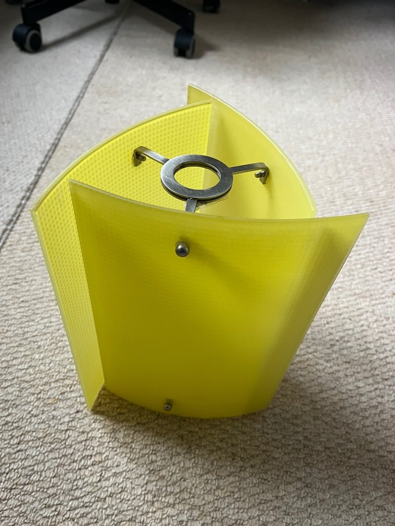 Yellow frosted glass lampshade