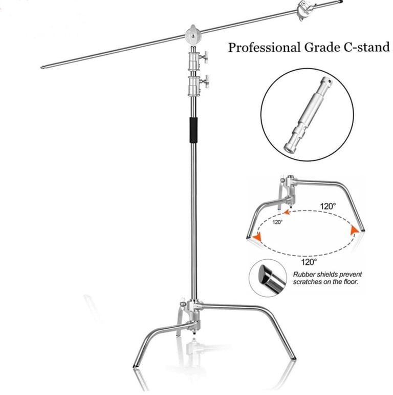 image for High Quality Photo Studio Light Century Stand C-Stand 3.3m Camera Stand w/Arm