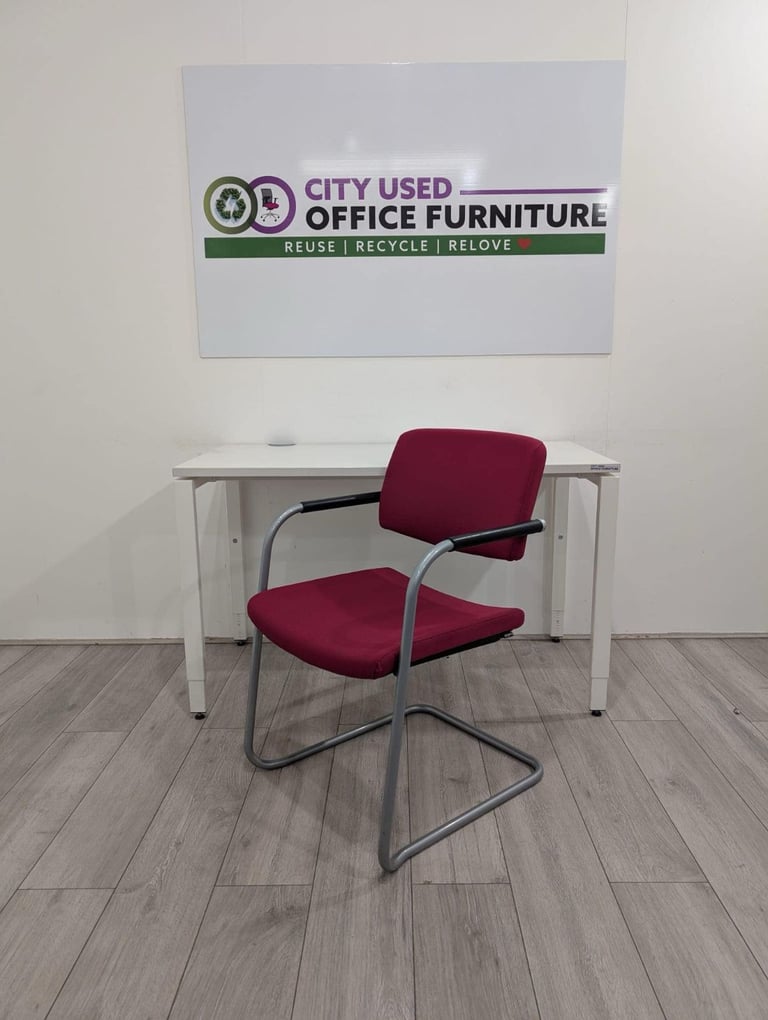 Haworth Height Adjustable Desk, White Top & Frame, W1200mm with Office Chair Delivery Nationwide