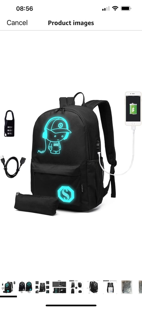 Brand New! Senkey & Style Glow in the Dark Rucksack / School Bag