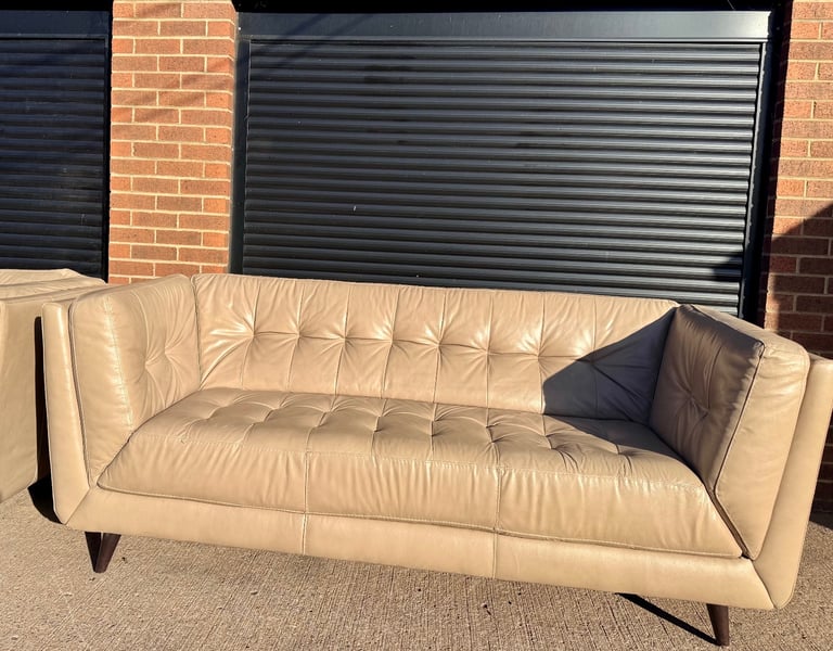 Stylish Beige Leather Sofas