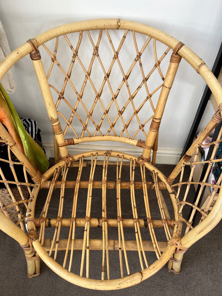 Vintage bamboo wicker chair 