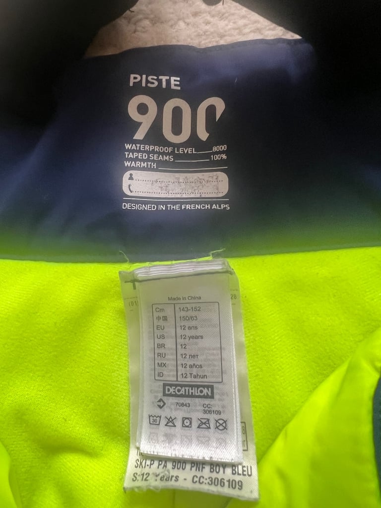 Decathlon Wedze Ski jacket & Pants Piste 900 12 Years