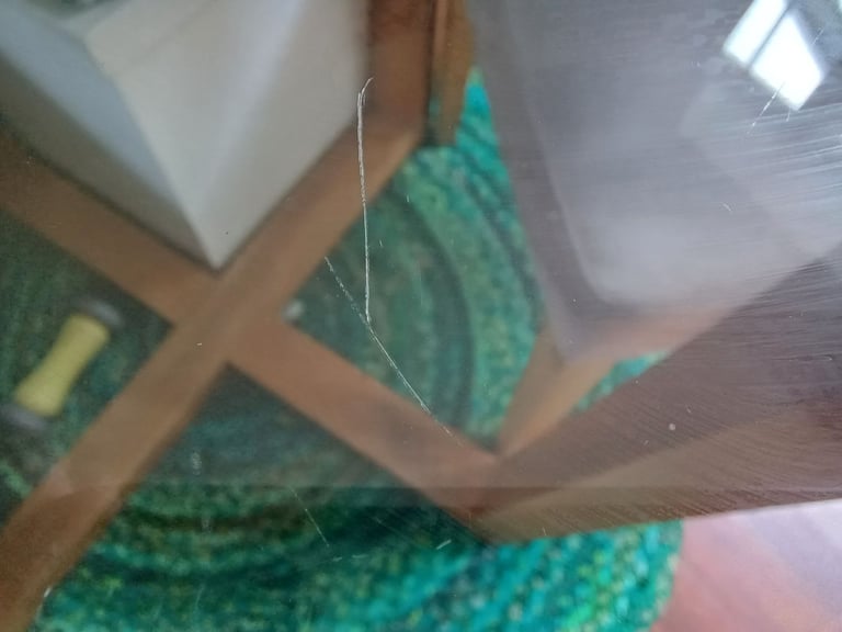 Large glass and oak John Lewis dining table