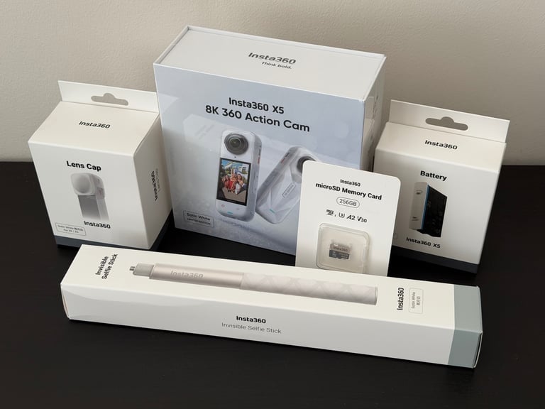image for Insta360 X5 360 Action Camera - Satin White - Starter Pack with Accessory Bundle!