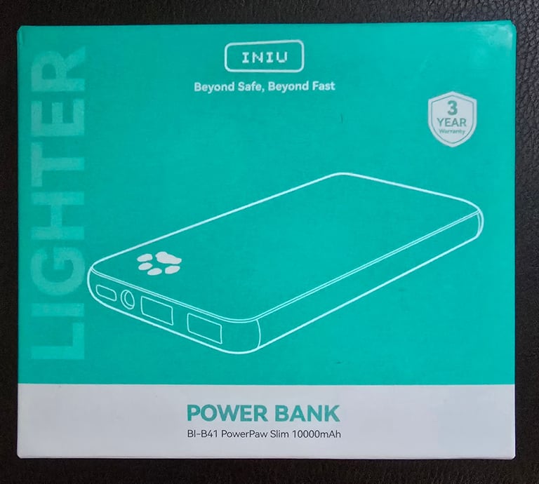 INIU Power Bank 10000mAh Slimmest & Lightest High-Speed USB C Input & Output