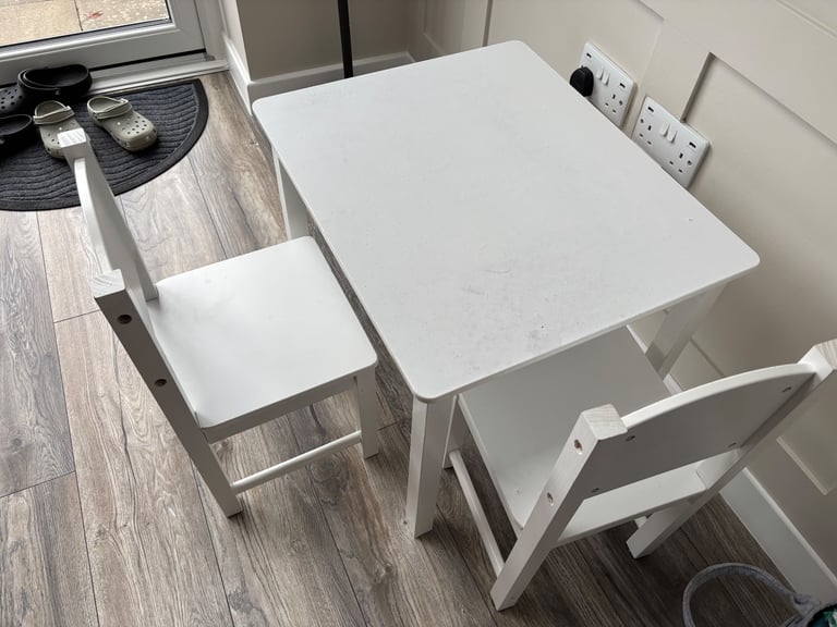 image for Kids white table and chairs 