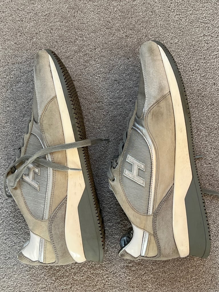 Italian Hogan Grey Light fabric/suede Casual trainers size 39 1/2