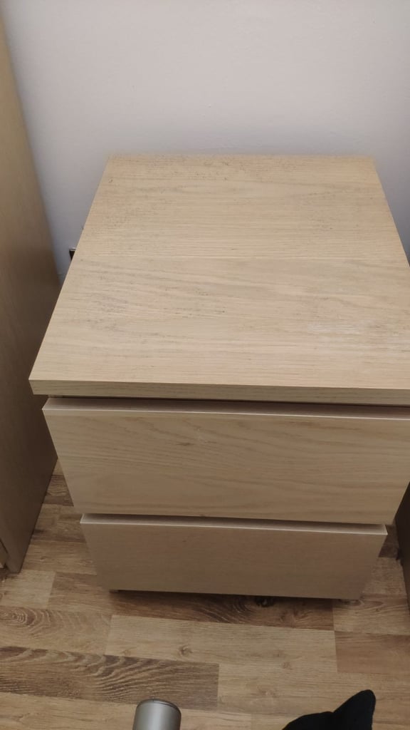 Fully Assembled Set of IKEA MALM Tall Chest of Drawers & Bedside Table / Vanity Mirror Unit 