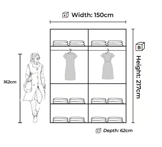 Brand New - Vision Mirror Sliding Door Wardrobe Oak - SAME/NEXT DAY DELIVERY