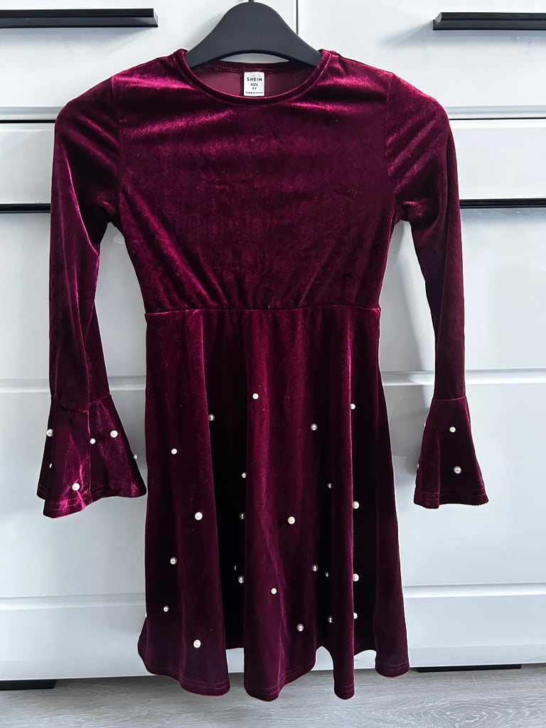 image for Brain new SHEIN velvet girls dress size 9 years 
