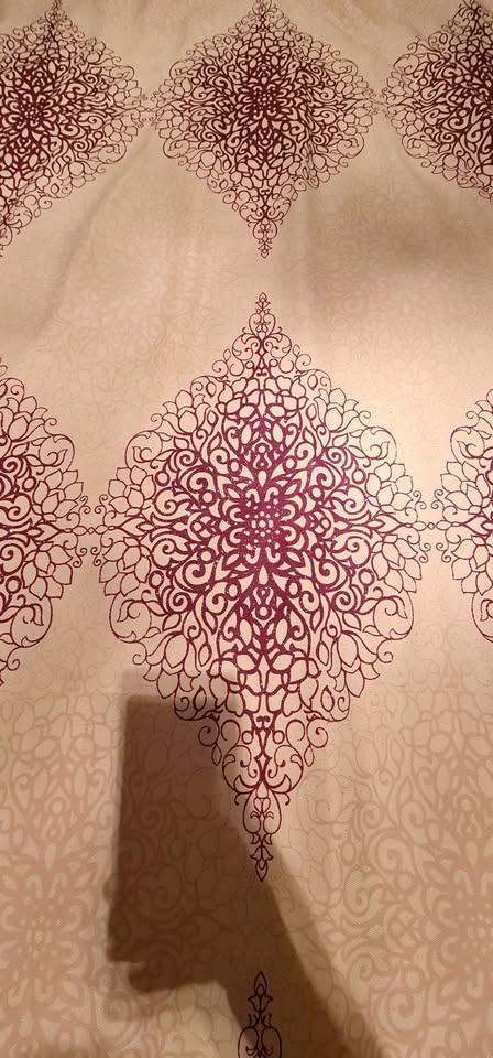 2 Glitter purple Eyelet curtains AND 2 glitter purple Eyelet Voile Curtains