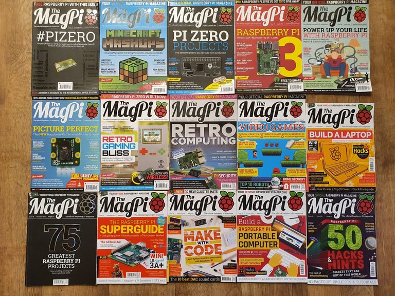 image for 15 x The MagPi The Official Raspberry Pi Magazines 2015 - 2021