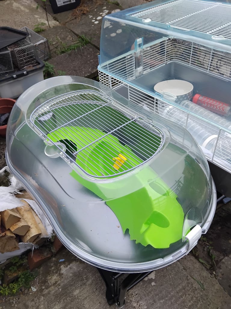 Gerbil cages for collection. 