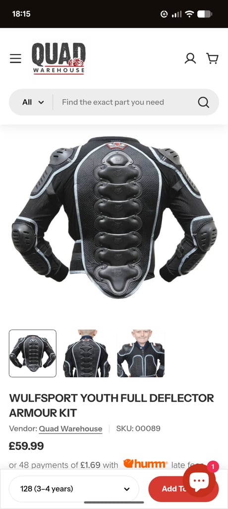 Wulf kids body protection jacket