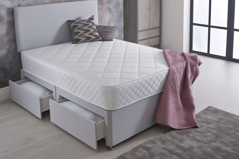 image for Modern storage divan bed suitable for single small double double and king size uses