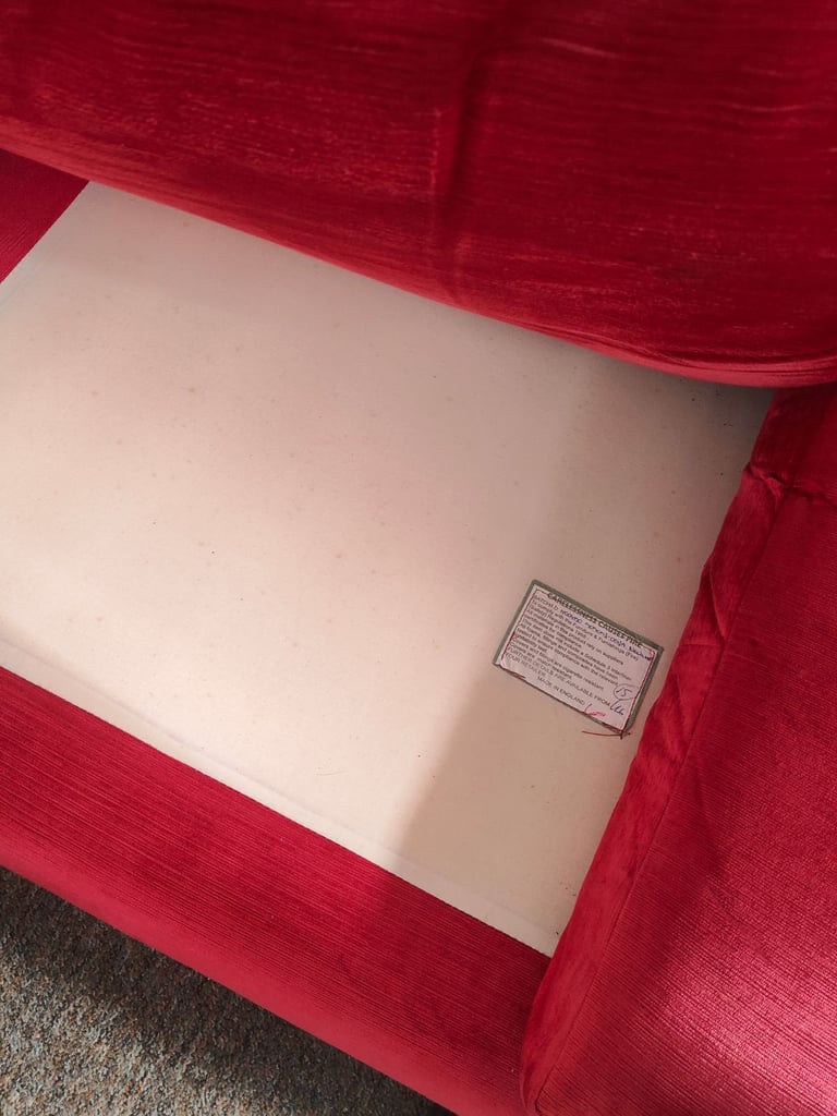 Sumptuous Red Raspberry Velvetty Laura Ashley Sofa - Good Condition only £100