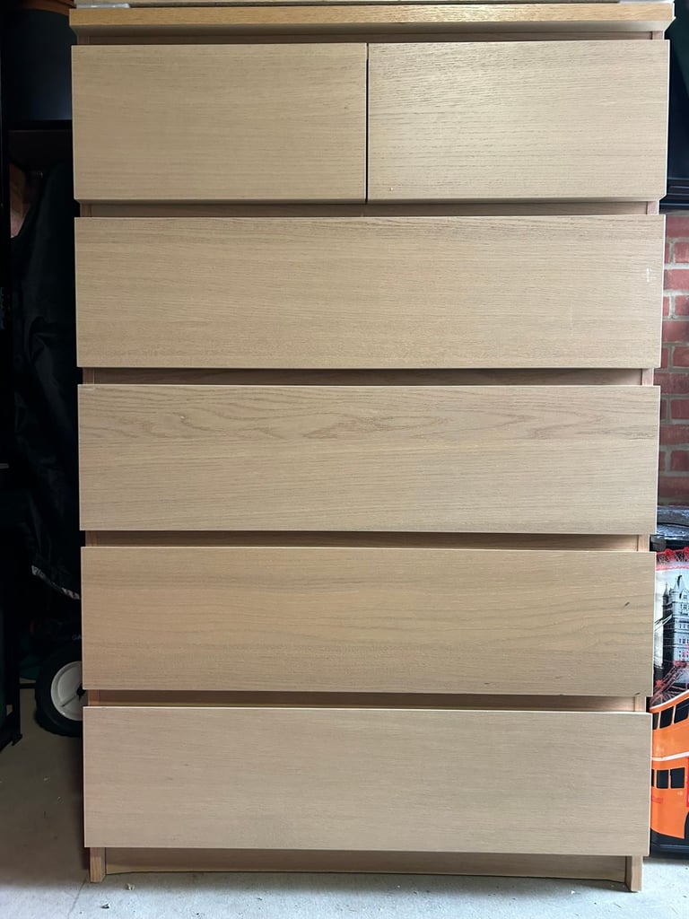 2 Available £25 each - 6 drawer chest (4 full width drawers, 2 half width) Good condition