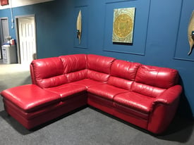 Red leather sofa for Sale in Glasgow | Sofas, Couches & Armchairs | Gumtree