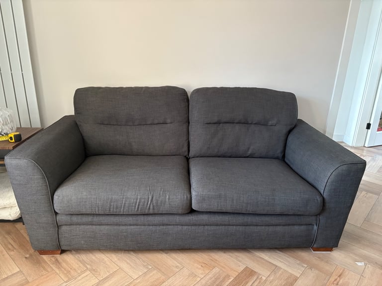 Grey DFS sofa and Cuddle swivel chair