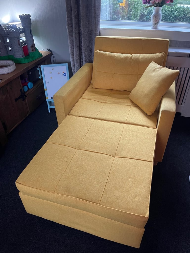 image for Sofa Bed, Guest Bed, Futon Yellow…  Lovely Chair 