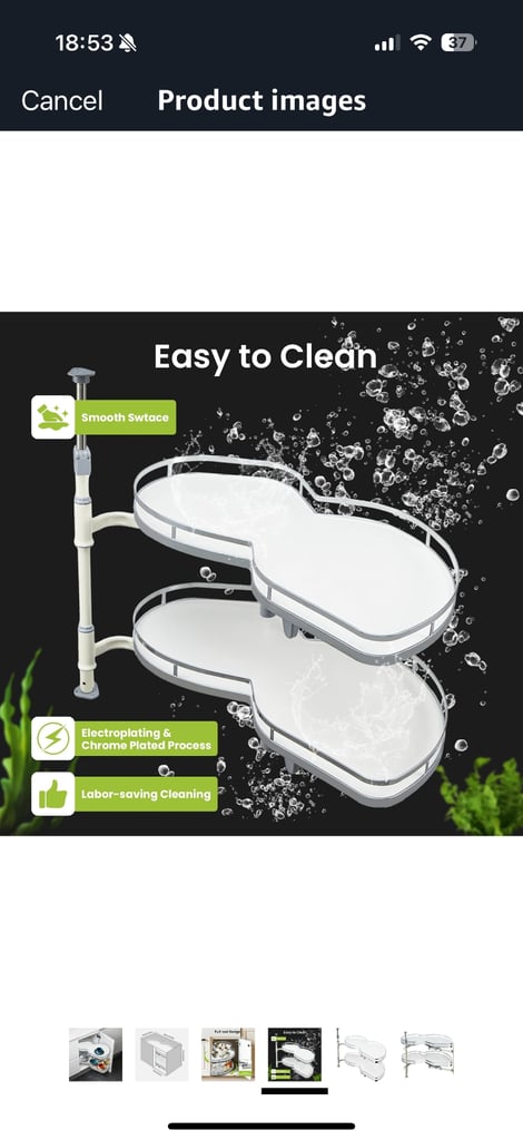 Right hand cupboard pull out swing storage 