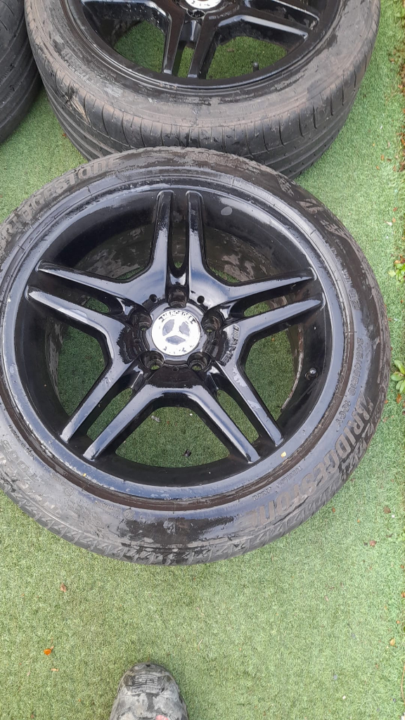 2 Black Mercedes AMG alloy Wheels 18inch Sold individually in West London Area
