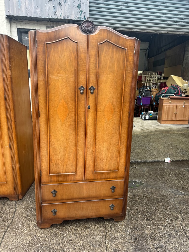 image for Walnut wardrobe with key