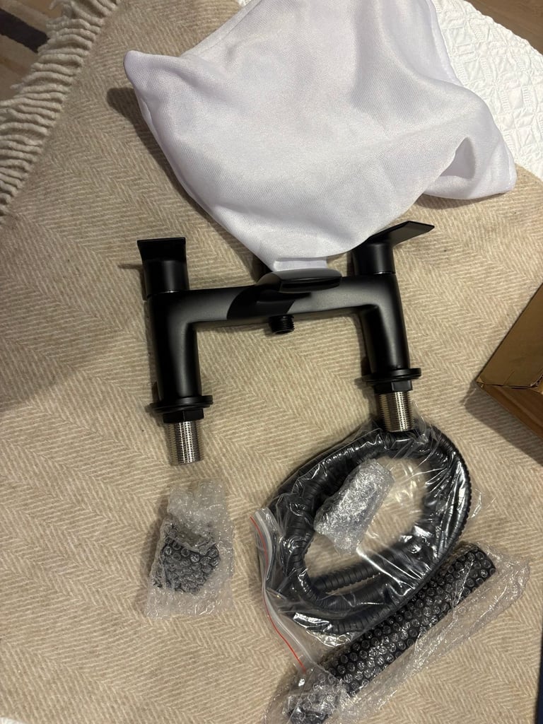 image for Elevate Your Bathroom with the CORBY Black Bath Shower Mixer - Brand New!