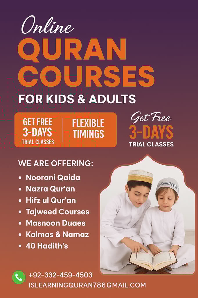 📖 Learn the Holy Quran from the comfort of your home!