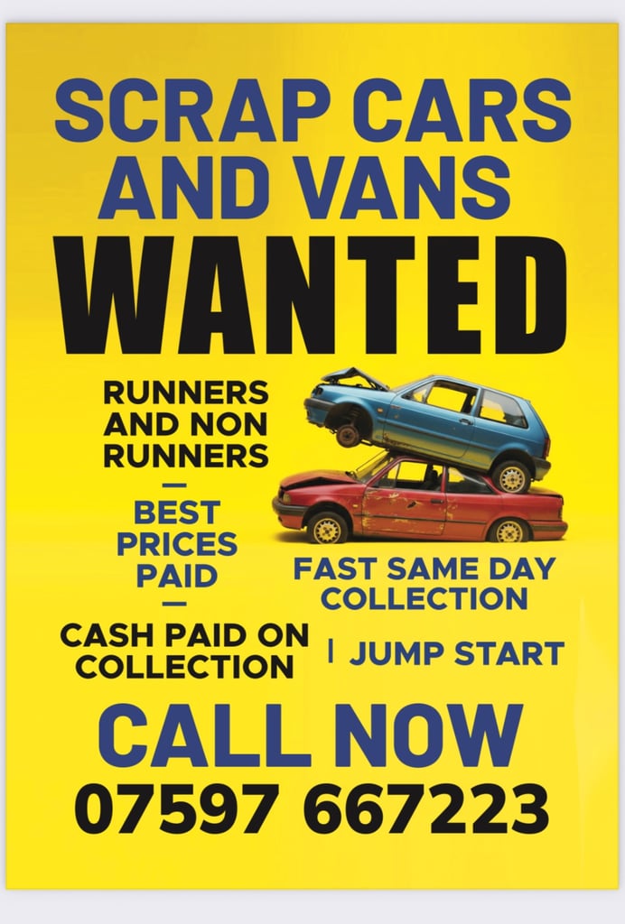 Scrap cars wanted 