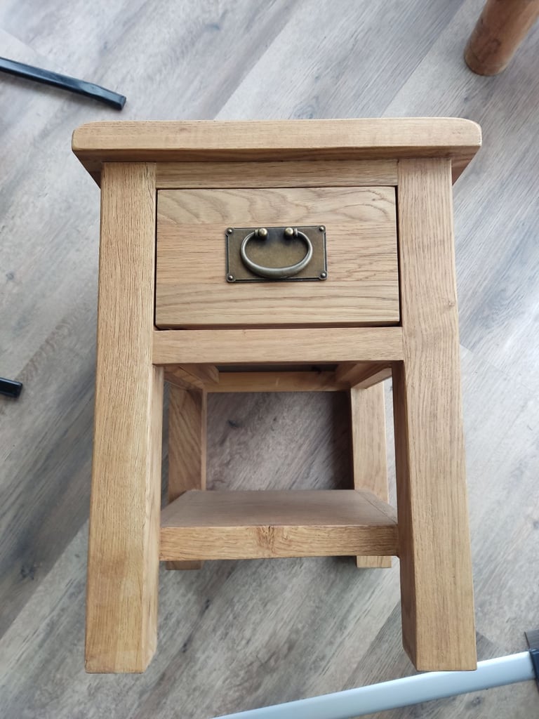 image for Solid oak small lamp, side table.