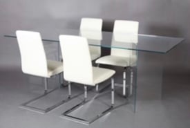 Modern Tonelli Bacco Glass Dining Table (225x90) + Chairs - £275ono