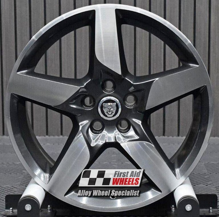 R589DCA Swap JAGUAR XE 4X 18'' GENUINE 5030 ANTHRACITE GREY DIAMOND CUT ALLOY WHEELS