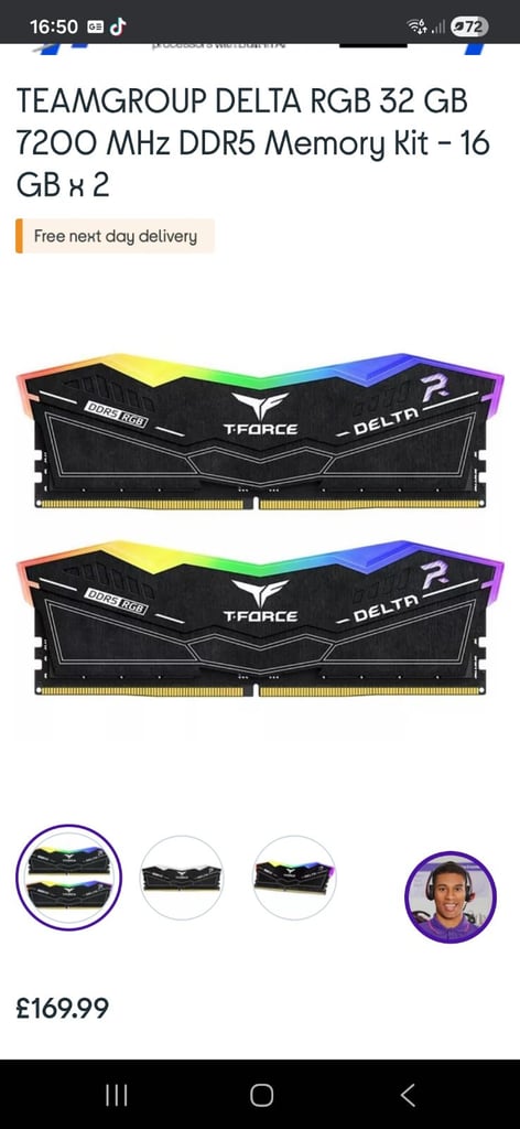 image for DDR5 Ram 32gb 7200MHz