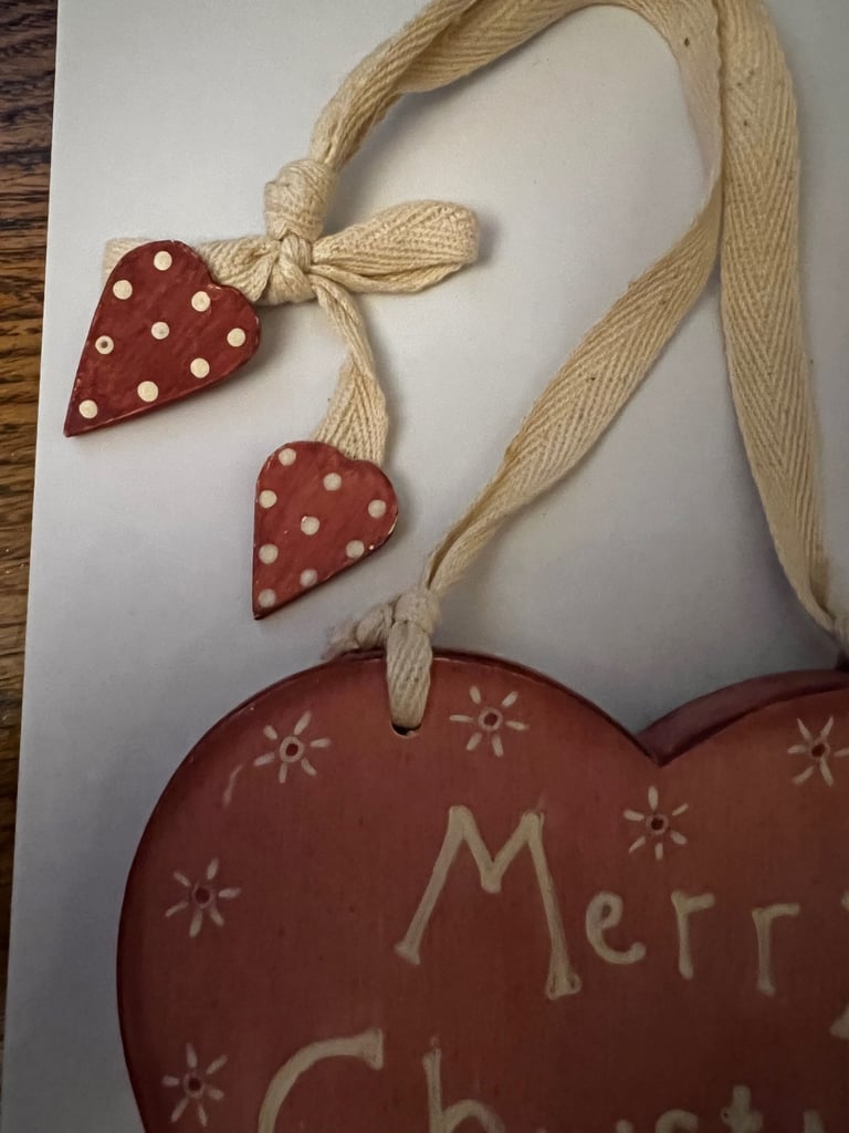 Christmas wooden heart/wall plaque/decoration
