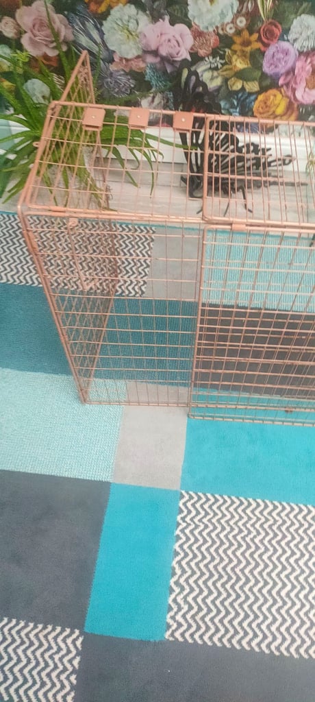 Copper Coloured Metal Fireguard used