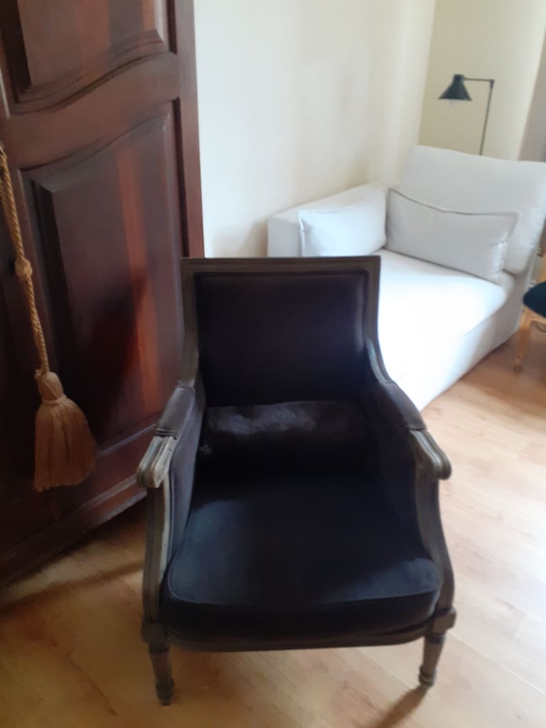 image for Beautiful French Style Square Back Velvet Arm Chairs